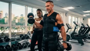 Personal trainer Rozzie Kinyua - EMS training client Dubai