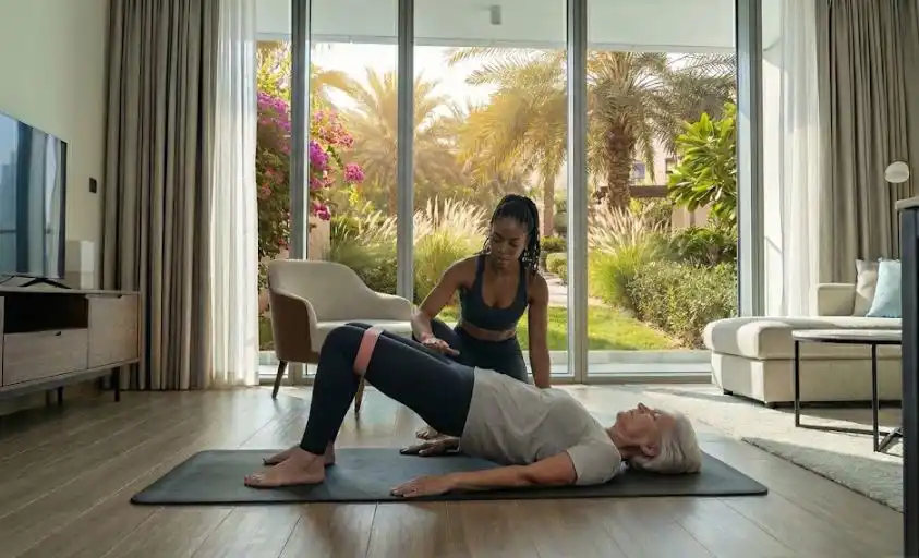 Active Aging & Mobility Coaching with the female Personal Trainer Rozzie Kinyua in Dubai Emirates Hills