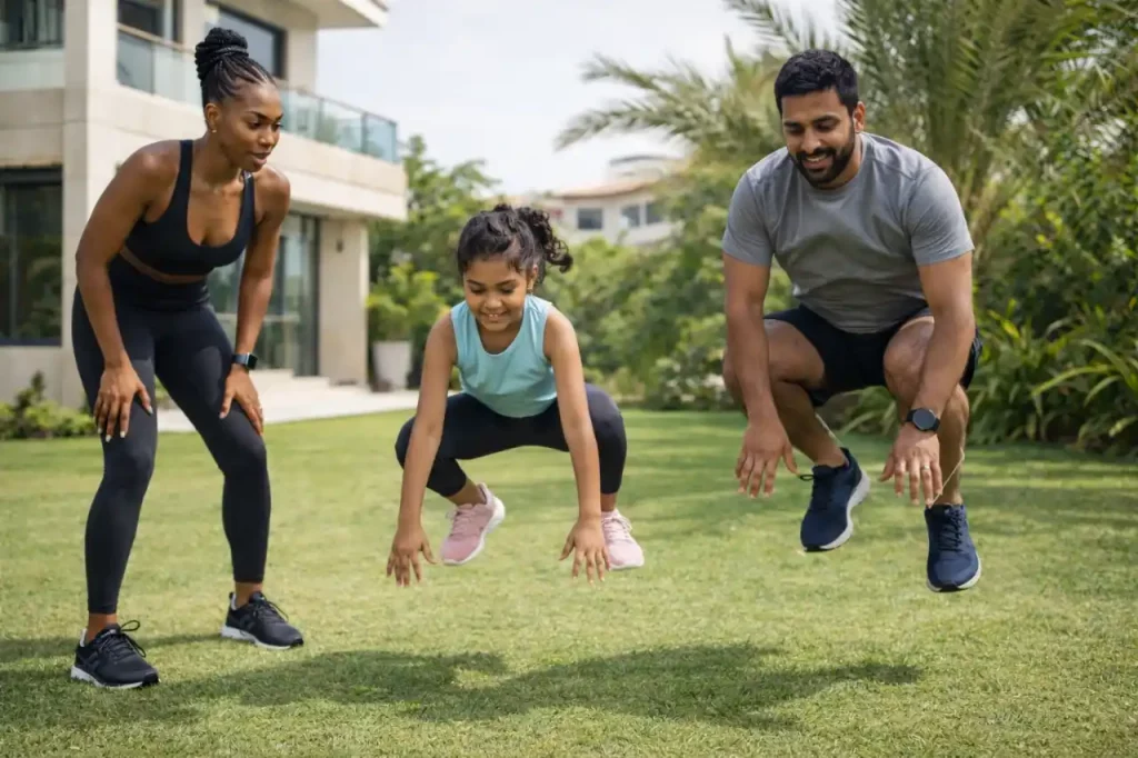 Kids & Family Fitness with Personal Trainer Rozzie Kinyua in Dubai Emirates Hills