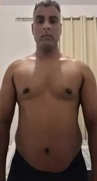 Ali before starting personal training with Fit with Rozzie in Dubai
