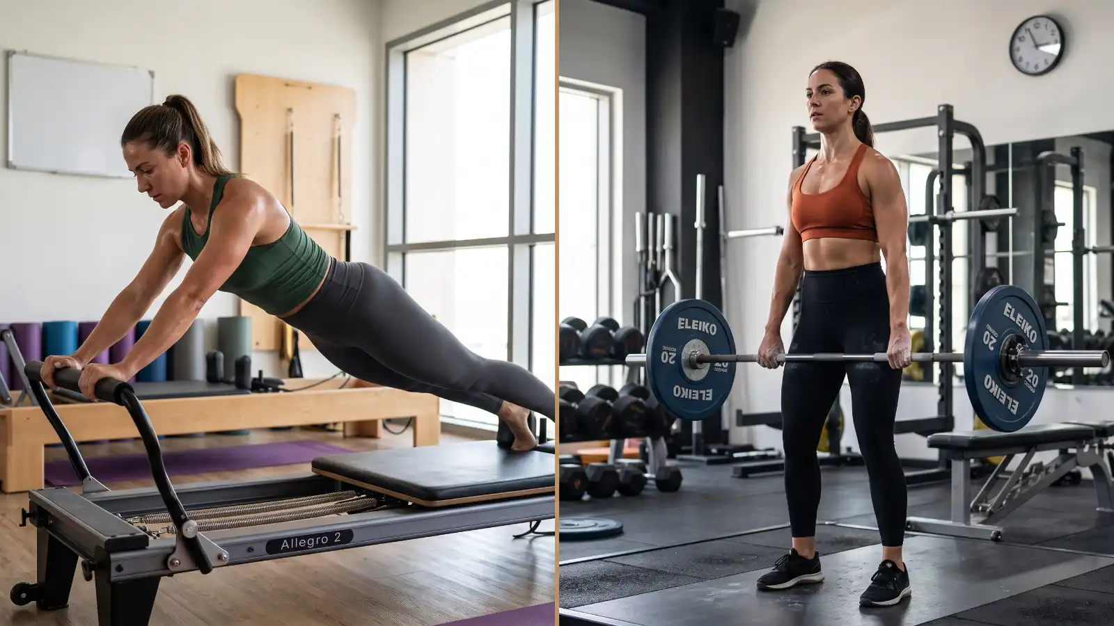 Pilates vs strength training comparison with core exercise and resistance training