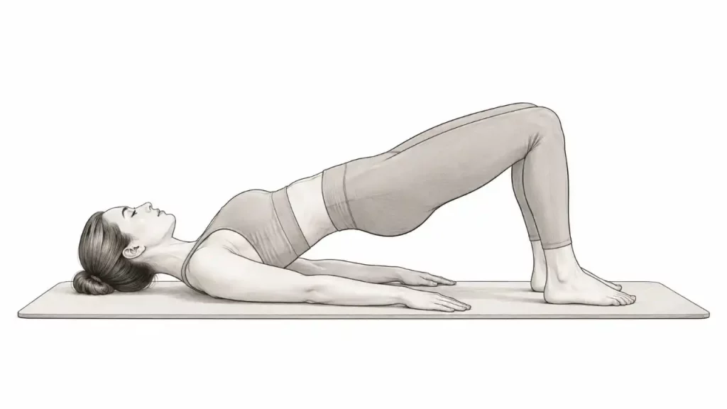 Glute bridge exercise for postnatal hip and core strength.