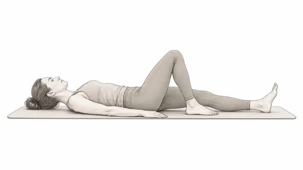 Heel slide exercise for postnatal core stability.