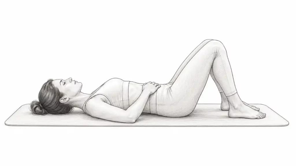 Pelvic tilt exercise for gentle postnatal core control.